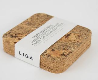 Square Coasters - Natural Cork - Set Of 4 Discount