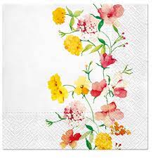 Paw Lunch Napkins 33cm Delicate Flowers Hot on Sale