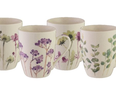 Bundanoon Botanical Set Of 4 Coupe Mugs - 355ml Online now