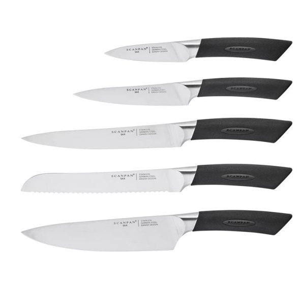 Scanpan Sax 6pc Acacia Block Knife Set - With Sharpener For Cheap