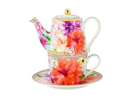 Maxwell & Williams Teas & C s Dahlia Daze Tea For One With Infuser 340ml Sky Cheap