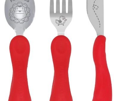 Easy Grip 3pc Cutlery Set - Red - Marcus Online now