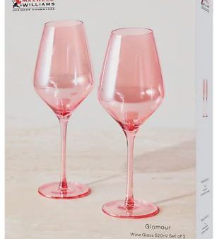 Maxwell & Williams Glamour Wine Glass 520ml S 2 Pink Online now