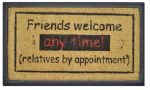 Solemate Doormats Friends Welcome Anytime Rubber Edged Coir Doormat - 70x40cm For Cheap