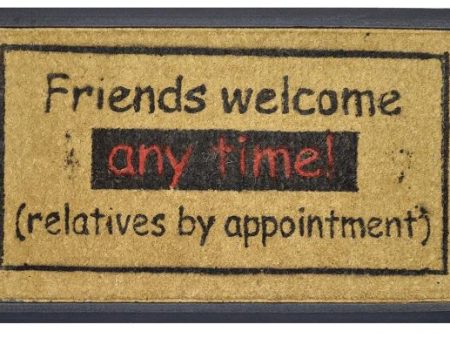 Solemate Doormats Friends Welcome Anytime Rubber Edged Coir Doormat - 70x40cm For Cheap