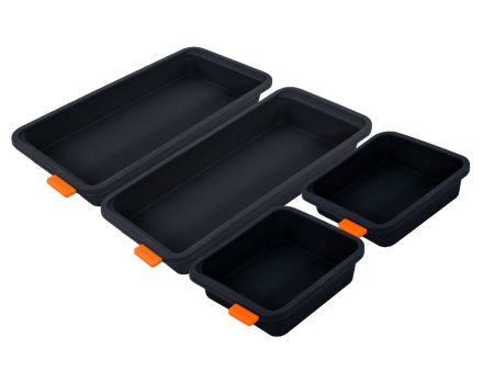 Bakemaster Set Of Four Divider Trays - 2x 13x13cm + 2x 28x13x3.6cm Cheap