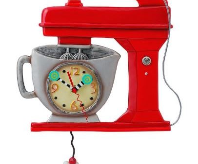 Rikaro - Vintage Mixer Red Clock 39cm Cheap