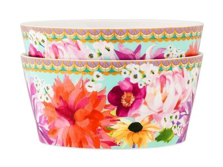 Maxwell & Williams Teas & C s Dahlia Daze Bowl 12cm Set Of 2 Sky For Discount