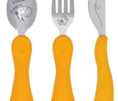 Easy Grip 3pc Cutlery Set - Yellow - Lola For Sale