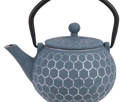 Teaology Cast Iron Teapot 500ml - Blue silver Honeycomb Sale