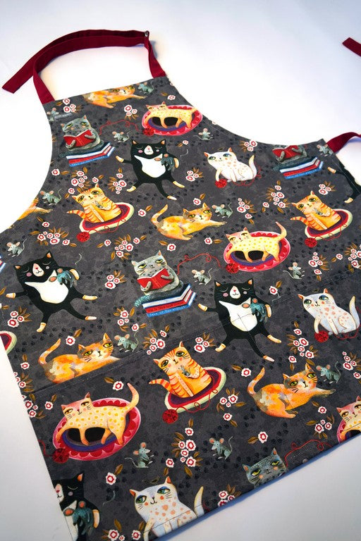 Rikaro - Crazy Cats Kids Apron on Sale