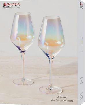 Maxwell & Williams Glamour Wine Glass 520ml S 2 Iridescent Online Hot Sale