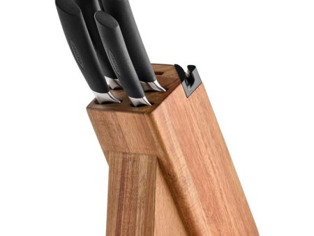 Scanpan Sax 6pc Acacia Block Knife Set - With Sharpener For Cheap