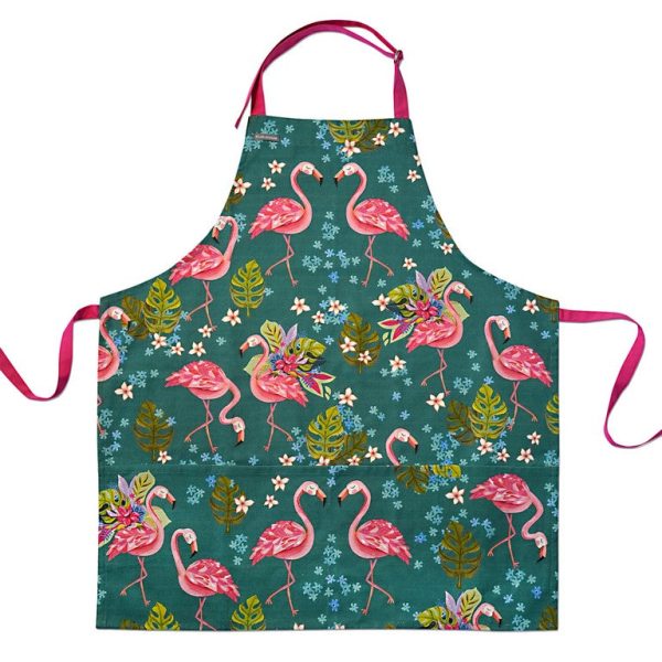 Rikaro - Flamingo Teal Apron For Sale