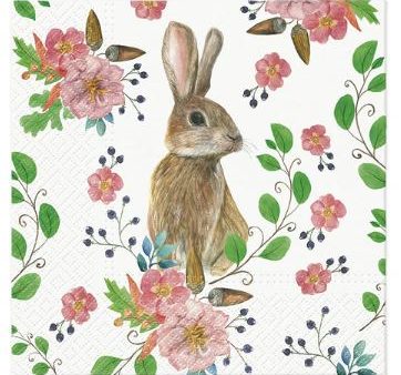 Paw Lunch Napkin 33cm Rabbit Berries Hot on Sale