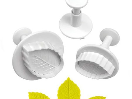 Mondo Bakeware - Rose Leaf Plunger Cutter Set 3pc Supply