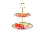 Maxwell & Williams Teas & C s Dahlia Daze 2 Tiered Cake Stand Sky Online Sale