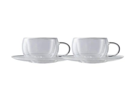 Maxwell & Williams Blend Double Wall Cup & Saucer 80ml S 2 Fashion