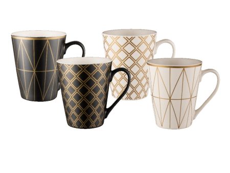 Bundanoon Geotalics Set Of 4 Conical Mugs - 400ml Sale