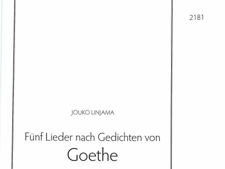 Fünf Lieder nach Gedichten von Goethe For Discount