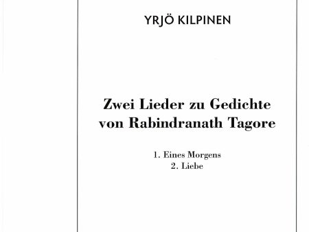 Zwei Lieder zu Gedichte von Rabindranath Tagore Online