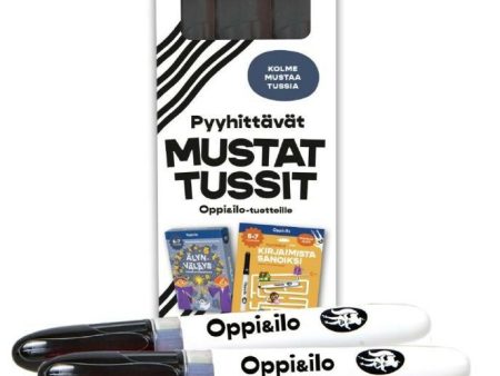 Pyyhittävät mustat tussit 3 kpl For Discount